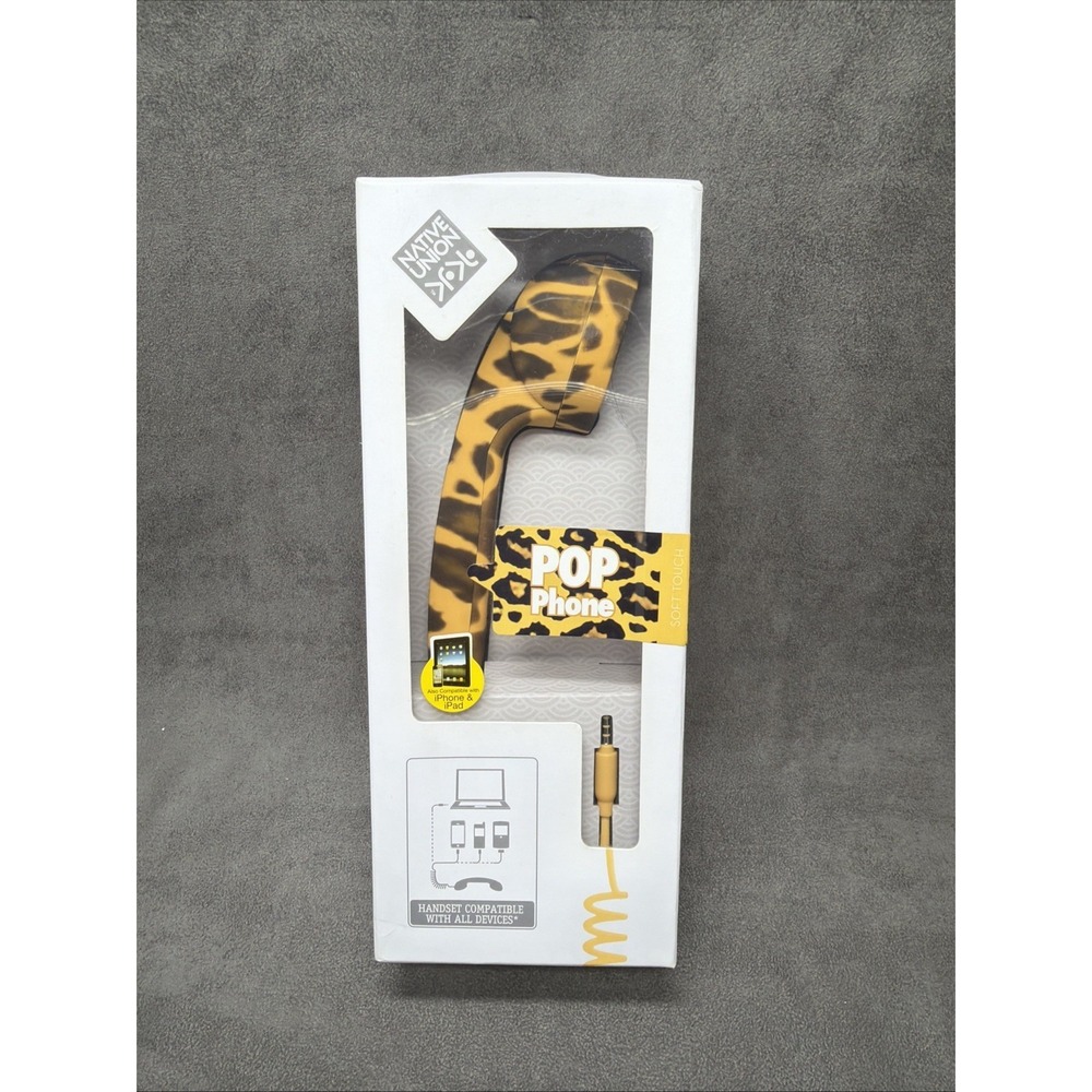Native Union Pop Phone Retro Handset LEOPARD Print 3.5mm Jack